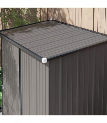 Outsunny Outdoor Storage Shed w/ Lockable Door for Garden, Light Grey