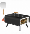 Outsunny Outdoor Tabletop Gas Pizza Oven with 12" Pizza Stone & Peel, Black