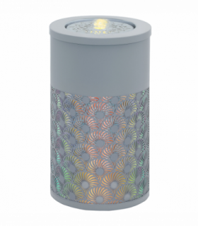 Outsunny Outdoor Waterfall Fountain Water Feature with LED, Light Grey