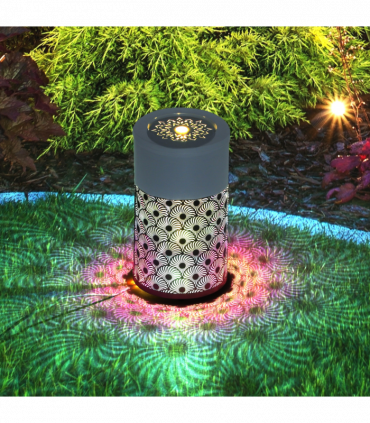 Outsunny Outdoor Waterfall Fountain Water Feature with LED, Light Grey