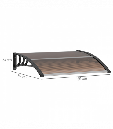 Outsunny Outdoor Window Door Canopy Fixed Awning Porch UV Water Cover Brown