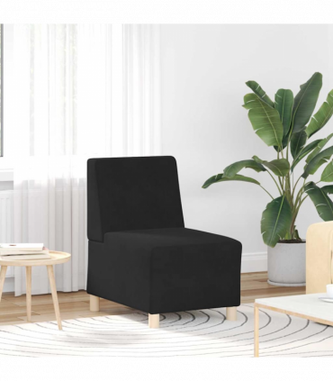 vidaXL Modular Sofa Unit Armless Black 55 x 74 x 82 cm Velvet