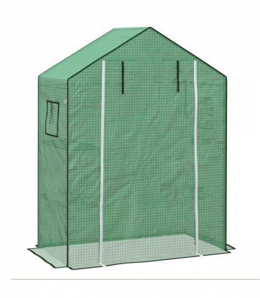 Outsunny PE Greenhouse Cover Replacement with Door and Mesh Windows, Green