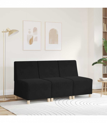 vidaXL Modular Sofa Unit Armless Black 55 x 74 x 82 cm Velvet