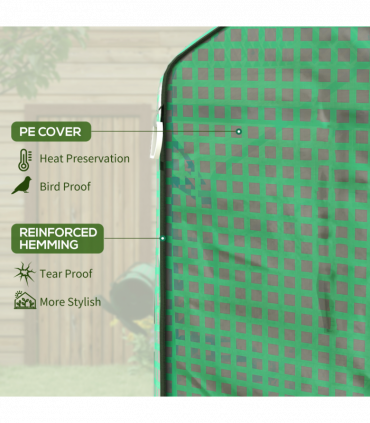 Outsunny PE Greenhouse Cover Replacement with Door and Mesh Windows, Green