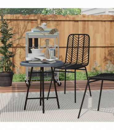 Outsunny PE Rattan Side Table for Indoor, Outdoor, Balcony, Patio, Grey