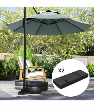 Outsunny Parasol Weights Set of 2, Parasol Base Weights Bags, Black