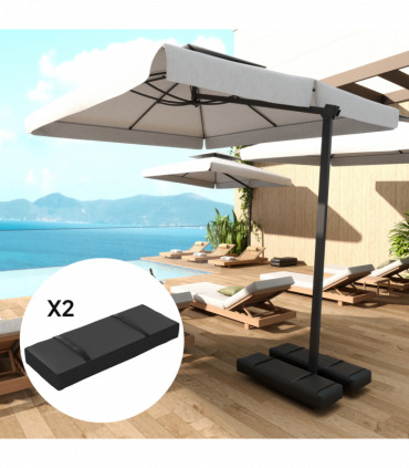 Outsunny Parasol Weights Set of 2, Parasol Base Weights Bags, Black