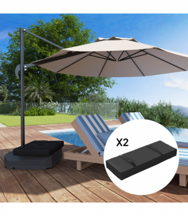 Outsunny Parasol Weights Set of 2, Parasol Base Weights Bags, Black