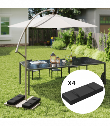 Outsunny Parasol Weights Set of 4, Parasol Base Weights Bags, Black
