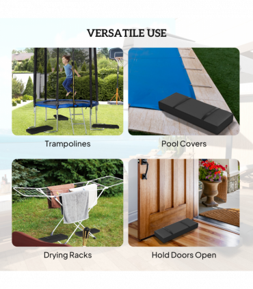 Outsunny Parasol Weights Set of 4, Parasol Base Weights Bags, Black