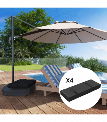 Outsunny Parasol Weights Set of 4, Parasol Base Weights Bags, Black