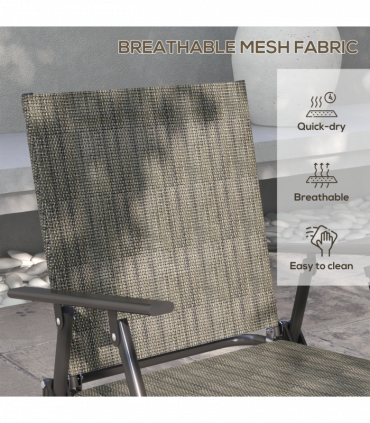 Outsunny Patio Furniture Set, Garden Set with Table, Foldable Chairs, a Loveseat