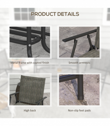 Outsunny Patio Furniture Set, Garden Set with Table, Foldable Chairs, a Loveseat