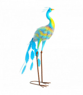 Outsunny Peacock Garden Statue, Metal Garden Gift with Stakes, Multi-Colour