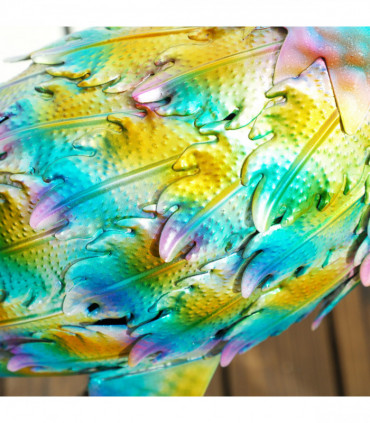 Outsunny Peacock Garden Statue, Metal Garden Gift with Stakes, Multi-Colour