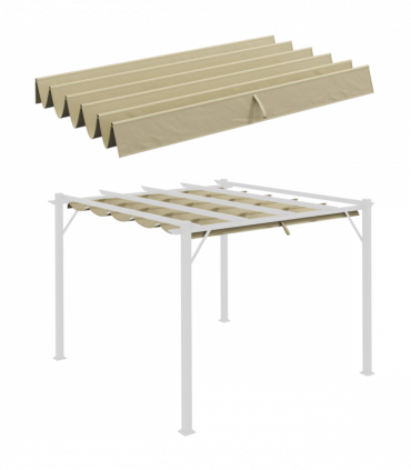 Outsunny Pergola Shade Cover Replacement Canopy for 3 x 3(m) Pergola, Beige