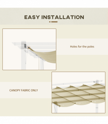Outsunny Pergola Shade Cover Replacement Canopy for 3 x 3(m) Pergola, Beige