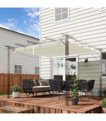 Outsunny Pergola Shade Cover Replacement Canopy for 3 x 3(m) Pergola, Cream