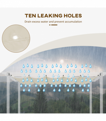 Outsunny Pergola Shade Cover Replacement Canopy for 3 x 3(m) Pergola, Cream