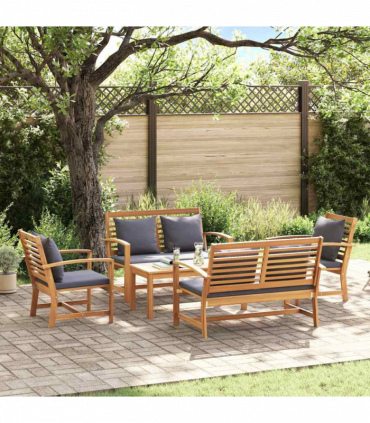 Garden Sofa Set 5 pcs Natural Solid teak wood