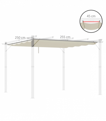 Outsunny Pergola Shade Cover Replacement Canopy for 3 x 3(m) Pergola, Cream