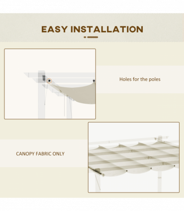 Outsunny Pergola Shade Cover Replacement Canopy for 3 x 3(m) Pergola, Cream