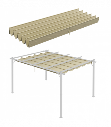 Outsunny Pergola Shade Cover Replacement Canopy for 4 x 3(m) Pergola, Beige