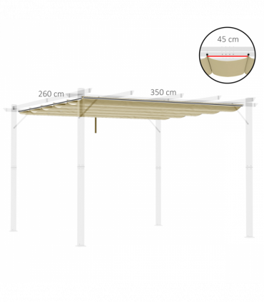 Outsunny Pergola Shade Cover Replacement Canopy for 4 x 3(m) Pergola, Beige
