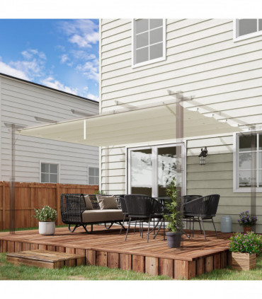 Outsunny Pergola Shade Cover Replacement Canopy for 4 x 3(m) Pergola, Cream