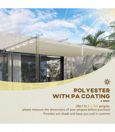 Outsunny Pergola Shade Cover Replacement Canopy for 4 x 3(m) Pergola, Cream