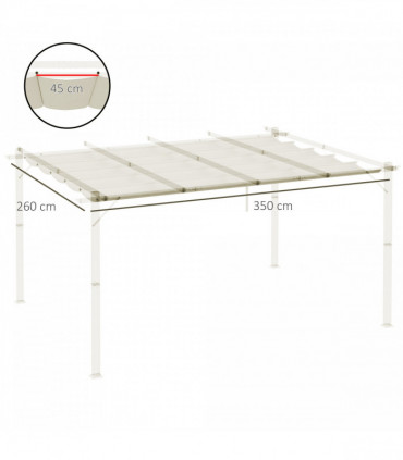 Outsunny Pergola Shade Cover Replacement Canopy for 4 x 3(m) Pergola, Cream