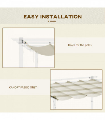 Outsunny Pergola Shade Cover Replacement Canopy for 4 x 3(m) Pergola, Cream