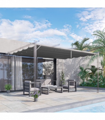 Outsunny Pergola Shade Cover Replacement Canopy for 4 x 3(m) Pergola, Grey