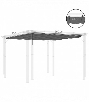 Outsunny Pergola Shade Cover Replacement Canopy for 4 x 3(m) Pergola, Grey