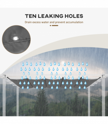 Outsunny Pergola Shade Cover Replacement Canopy for 4 x 3(m) Pergola, Grey