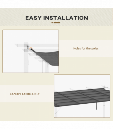 Outsunny Pergola Shade Cover Replacement Canopy for 4 x 3(m) Pergola, Grey