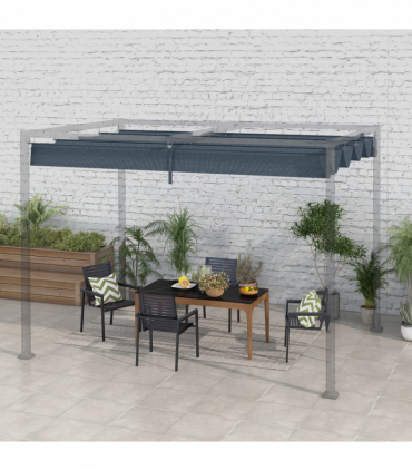 Outsunny Pergola Sun Shade Cover Roof Replacement for 3 x 2.15m Pergola, Grey