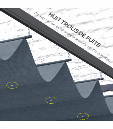 Outsunny Pergola Sun Shade Cover Roof Replacement for 3 x 2.15m Pergola, Grey