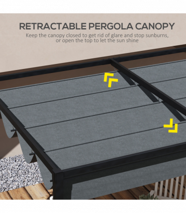 Outsunny Pergola Sun Shade Cover Roof Replacement for 3 x 2.15m Pergola, Grey