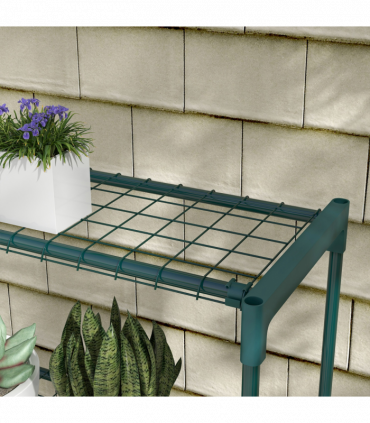 Outsunny Plant Stand, 4-Tier Planter Holder Flower Display Rack, Dark Green