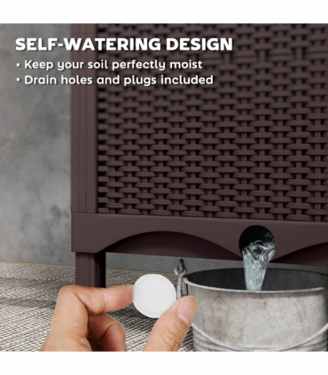 Outsunny Plastic Vegetable Planter with Trellis, 80 x 40 x 140 cm