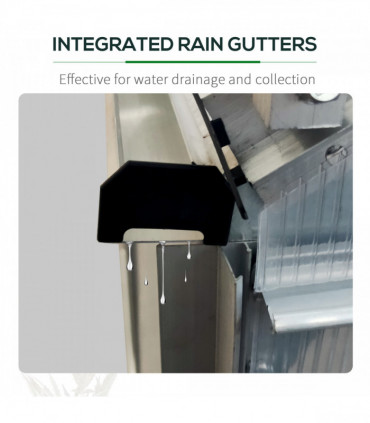 Outsunny Polycarbonate Walk-in Garden Greenhouse w/ Sliding Door Silver Tone