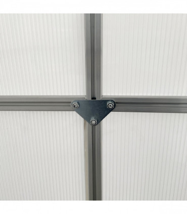 Outsunny Polycarbonate Walk-in Garden Greenhouse w/ Sliding Door Silver Tone