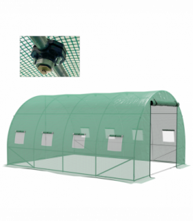 Outsunny Polytunnel Green House with Sprinkler System, Wide Door, 4 x 3(m)