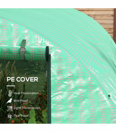 Outsunny Polytunnel Green House with Sprinkler System, Wide Door, 4 x 3(m)