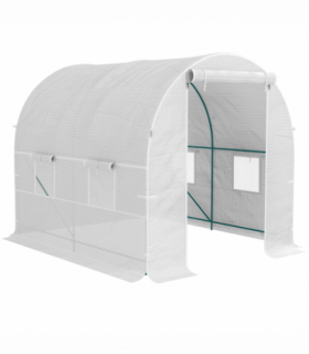 Outsunny Polytunnel Greenhouse Outdoor Grow House Roll Up Door Windows 2x2.5m