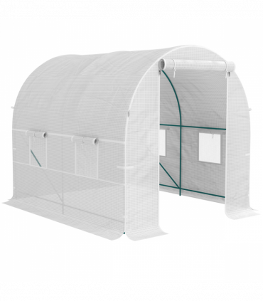 Outsunny Polytunnel Greenhouse Outdoor Grow House Roll Up Door Windows 2x2.5m