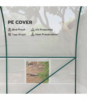 Outsunny Polytunnel Greenhouse Outdoor Grow House Roll Up Door Windows 2x2.5m