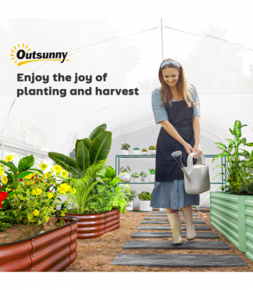 Outsunny Polytunnel Greenhouse W/ Roll-up Sidewalls, Mesh Door, 6 x 3 x 2m